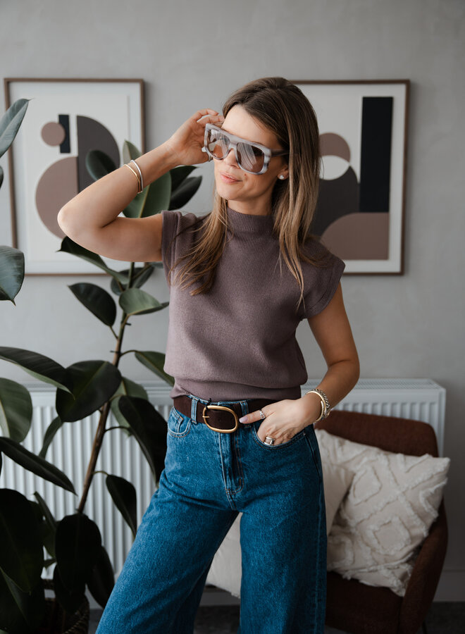 Truitje sleevless knitwear – Choco