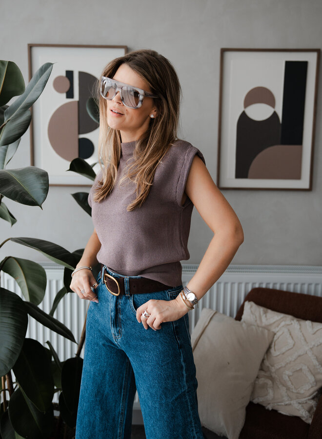 Truitje sleevless knitwear – Choco