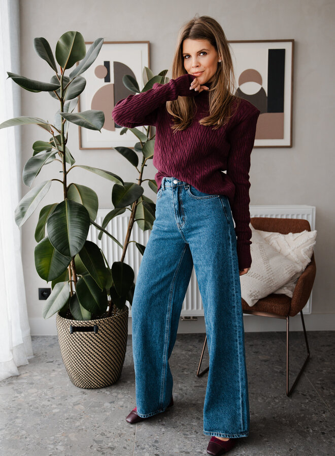 Turtleneck knit – Burgundy