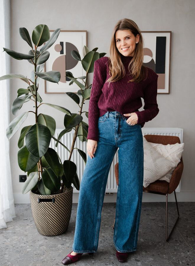 Turtleneck knit – Burgundy