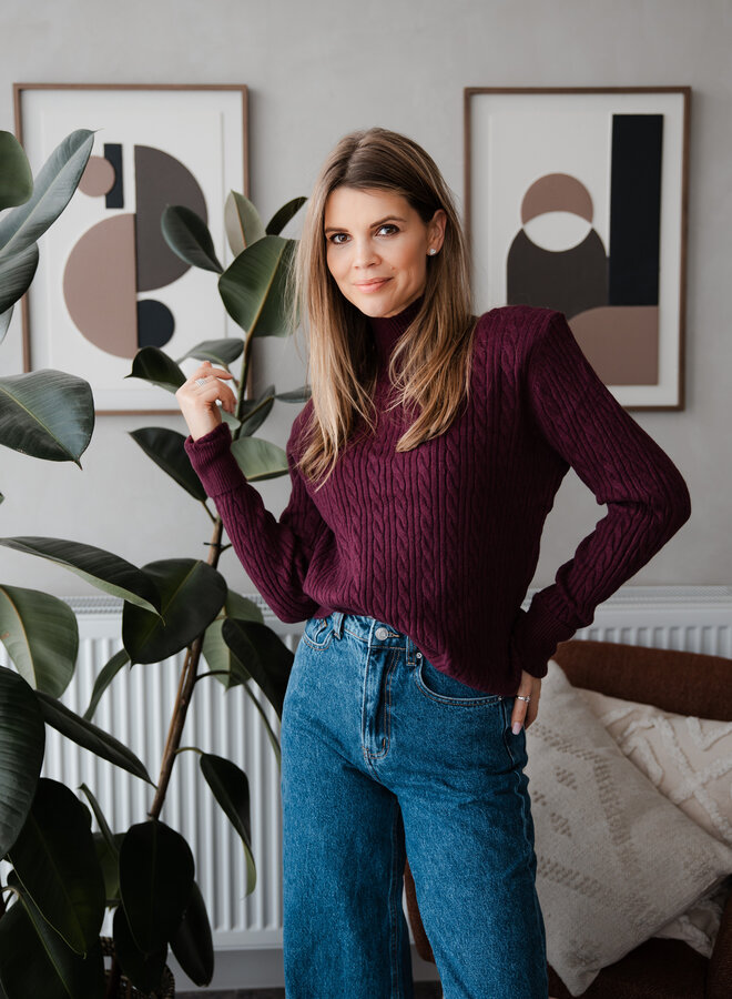 Turtleneck knit – Burgundy