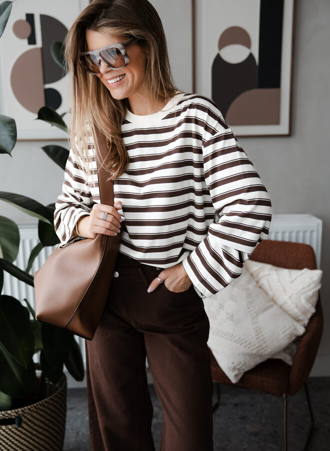 Truitje in streepjes met ronde hals – Choco