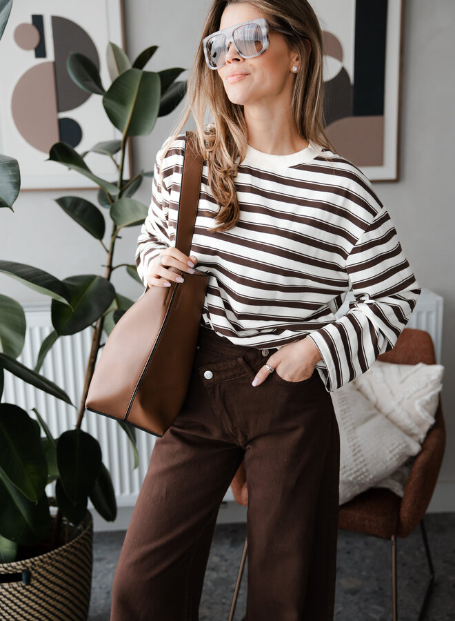 Truitje in streepjes met ronde hals – Choco