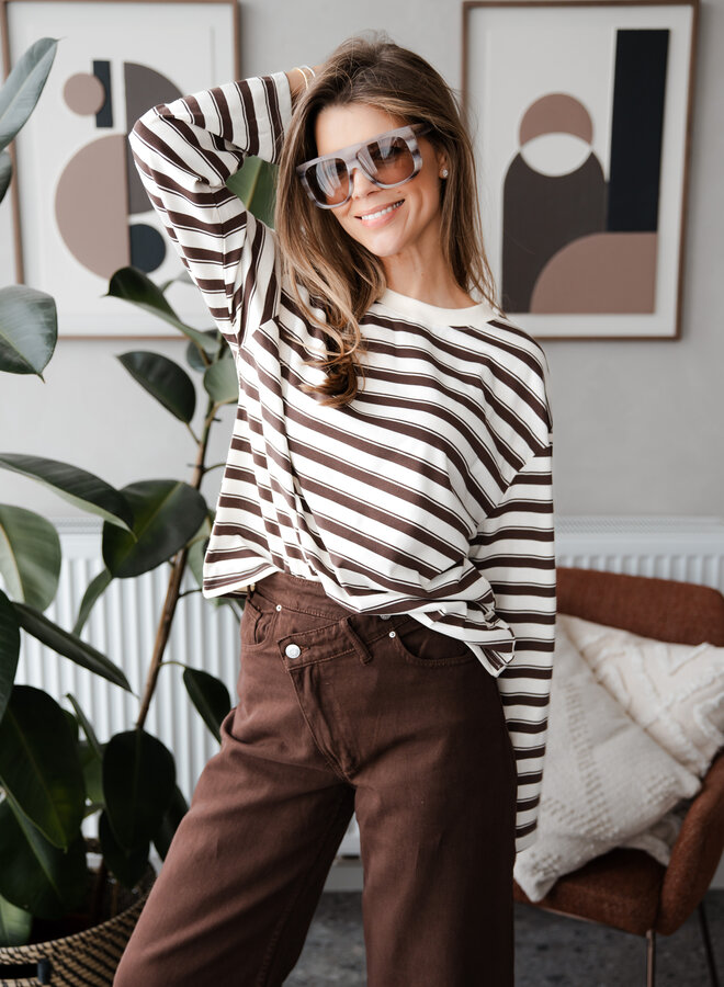 Truitje in streepjes met ronde hals – Choco