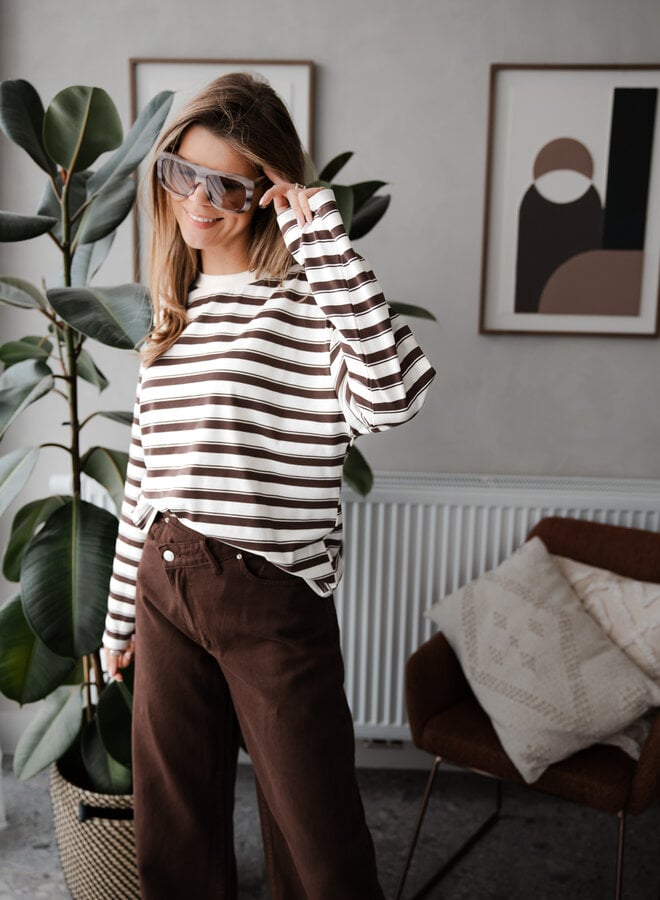 Truitje in streepjes met ronde hals – Choco