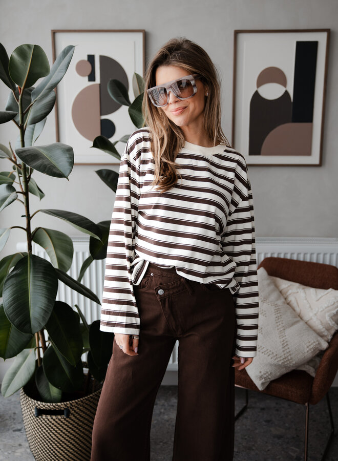 Truitje in streepjes met ronde hals – Choco