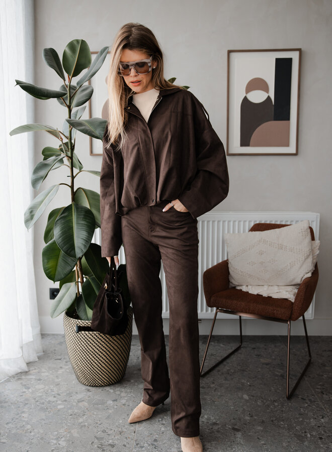 Broek Suede – Dark Brown