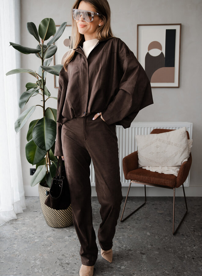 Broek Suede – Dark Brown