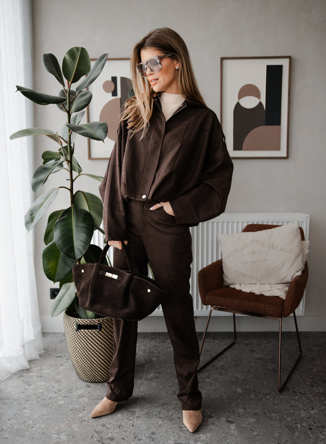 Broek Suede – Dark Brown