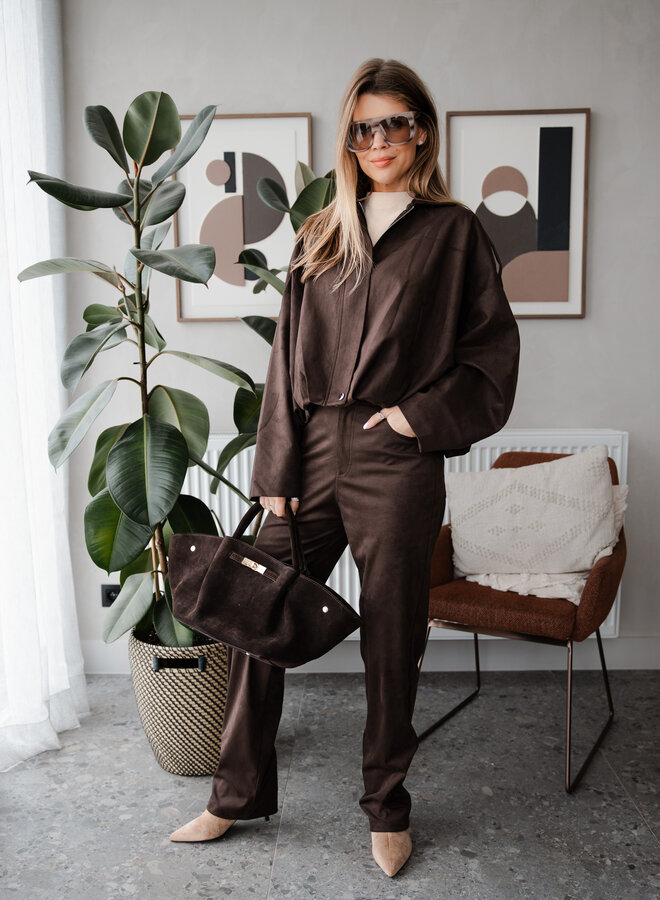 Broek Suede – Dark Brown