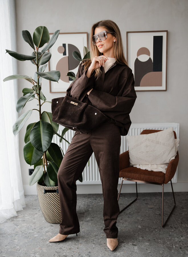 Broek Suede – Dark Brown