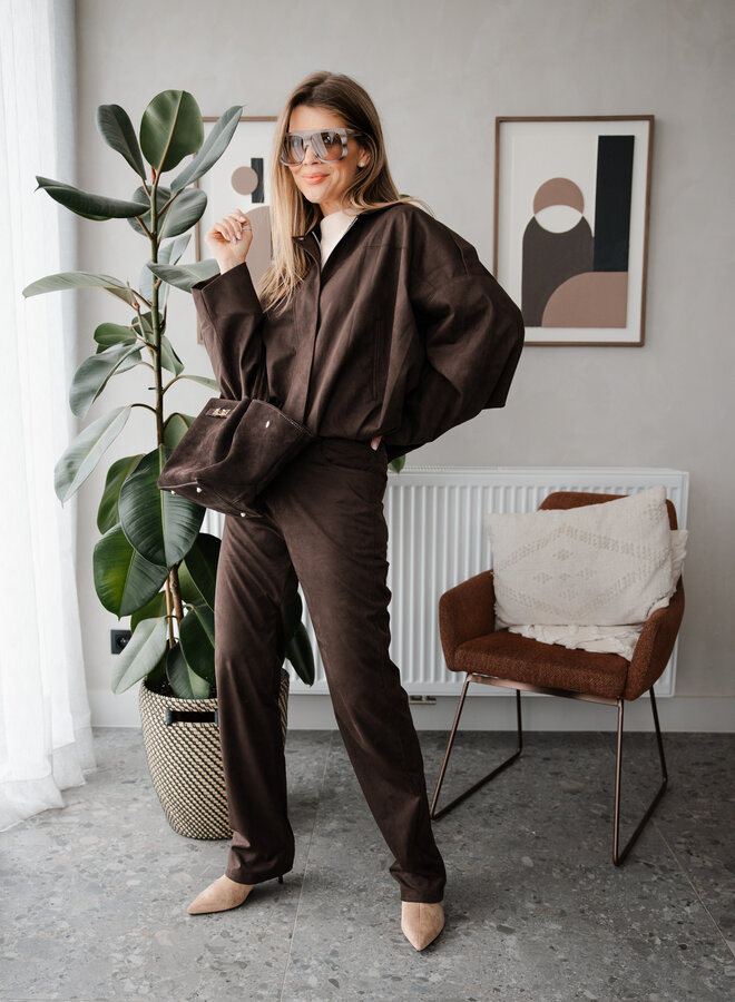 Broek Suede – Dark Brown