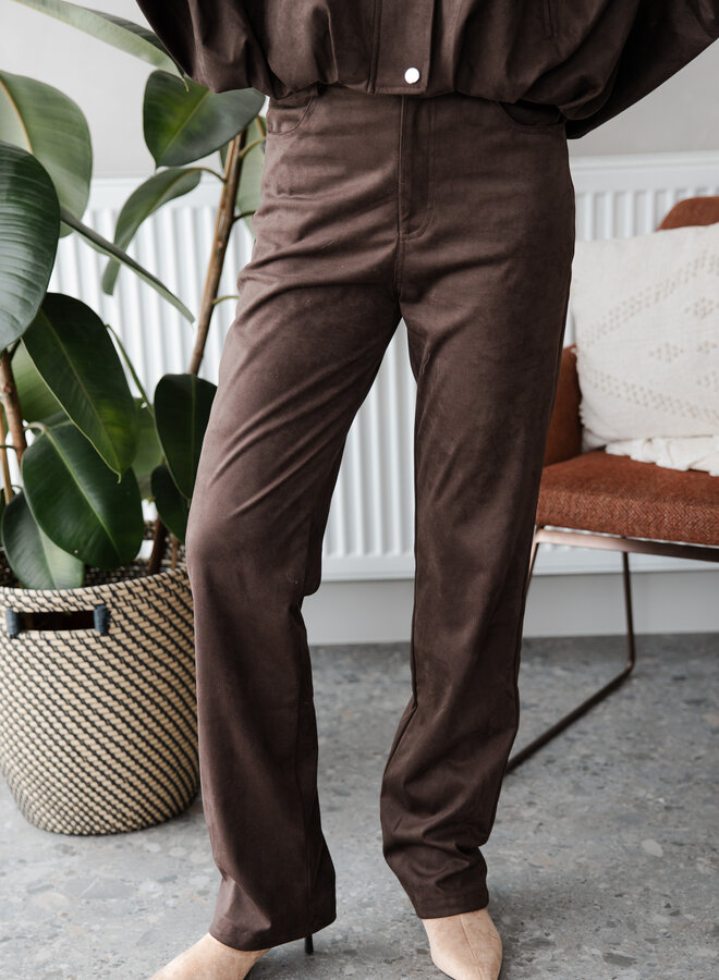Broek Suede – Dark Brown