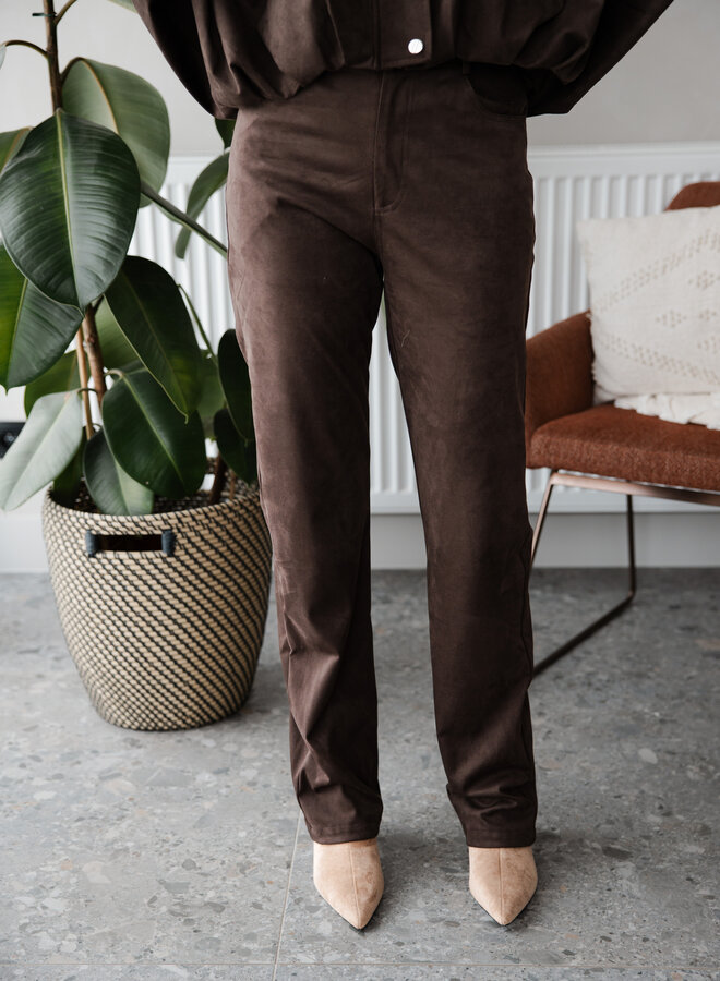 Broek Suede – Dark Brown