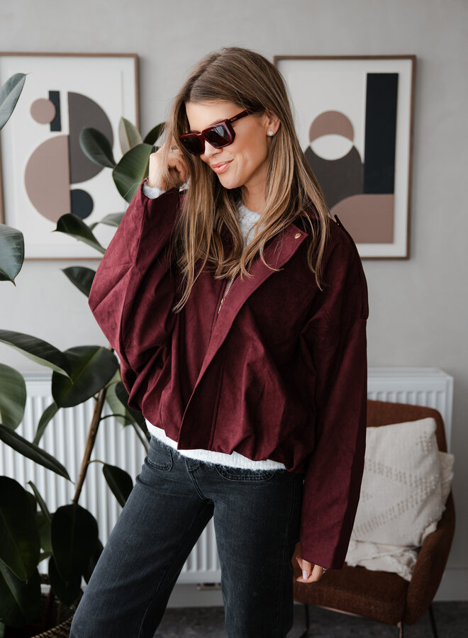 Bomberjacket Suede – Prune