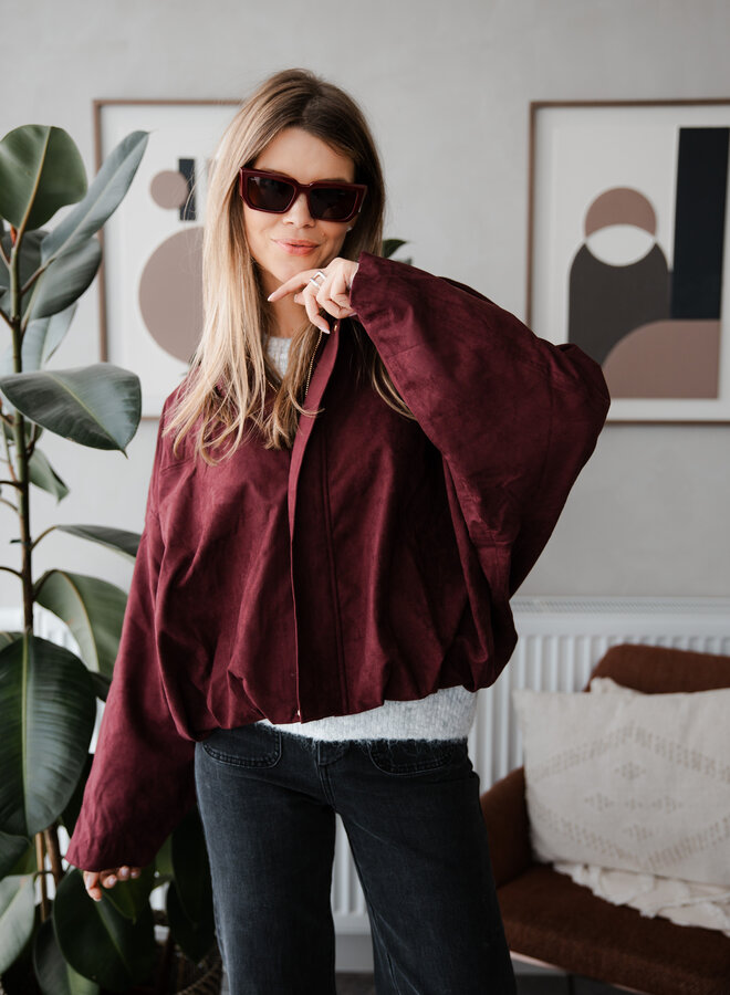 Bomberjacket Suede – Prune