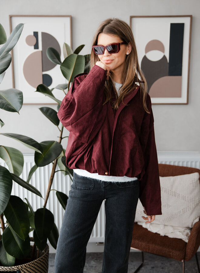 Bomberjacket Suede – Prune