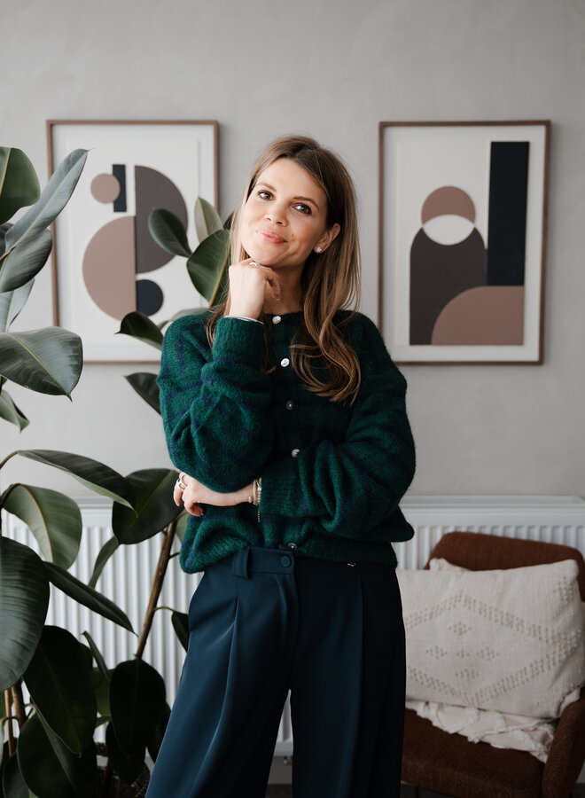 Gilet knitwear strepen Julia – Green/Marine