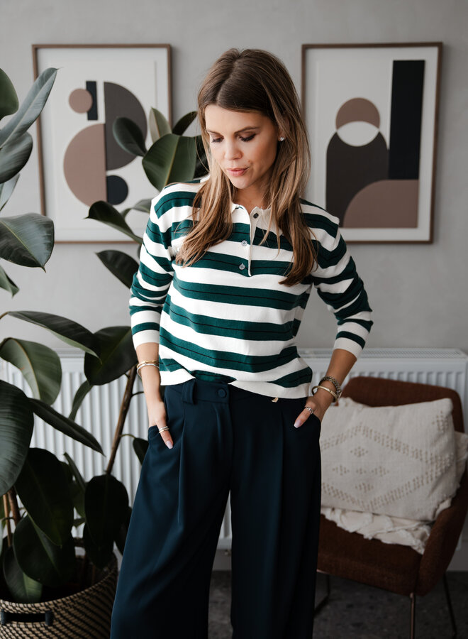 Poloshirt Fien – Beige/Green