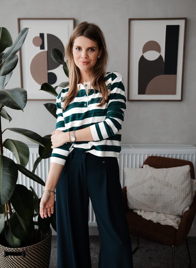 Poloshirt Fien – Beige/Green