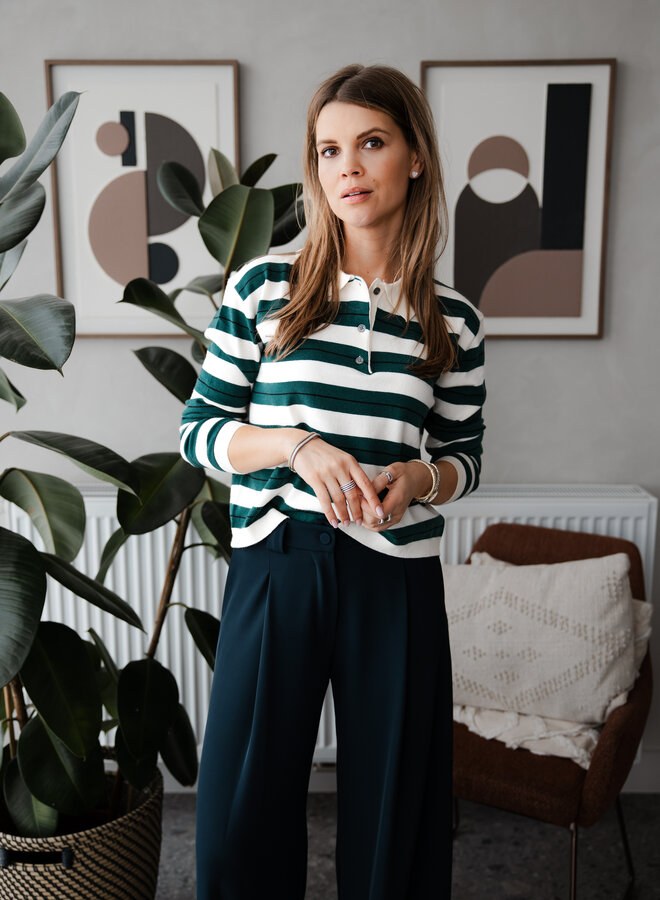 Poloshirt Fien – Beige/Green