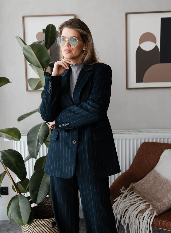 Blazer classic streep – Navy