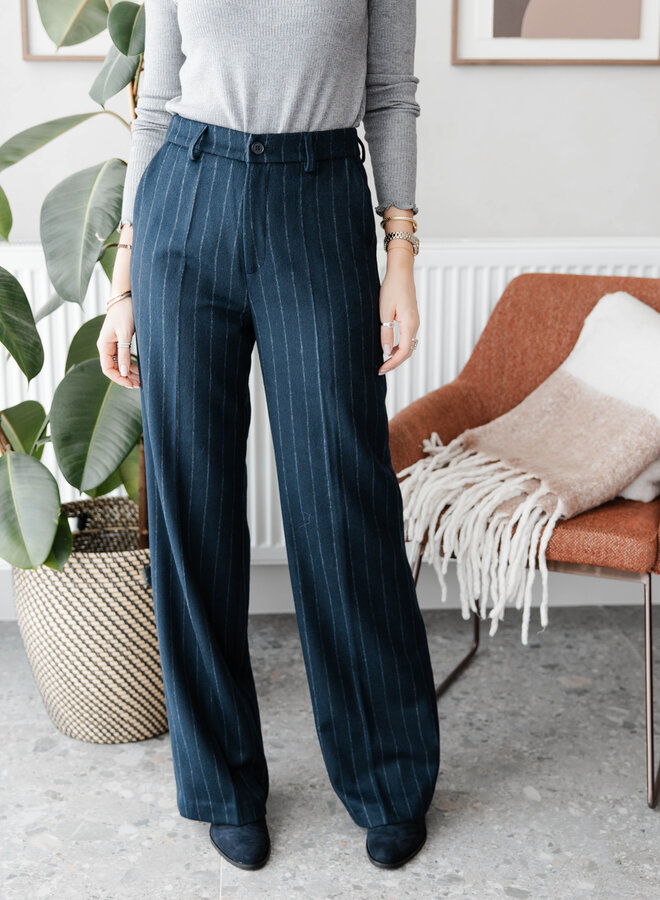 Broek classic met streep – Navy