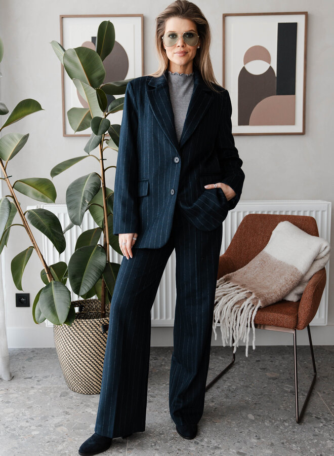 Broek classic met streep – Navy
