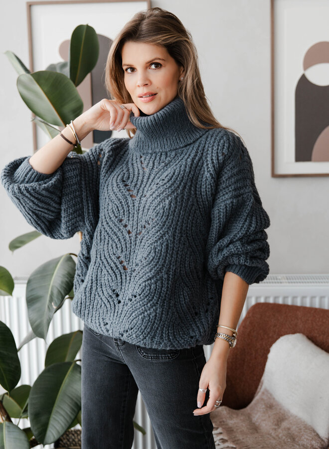 Trui turtleneck brei – Grey