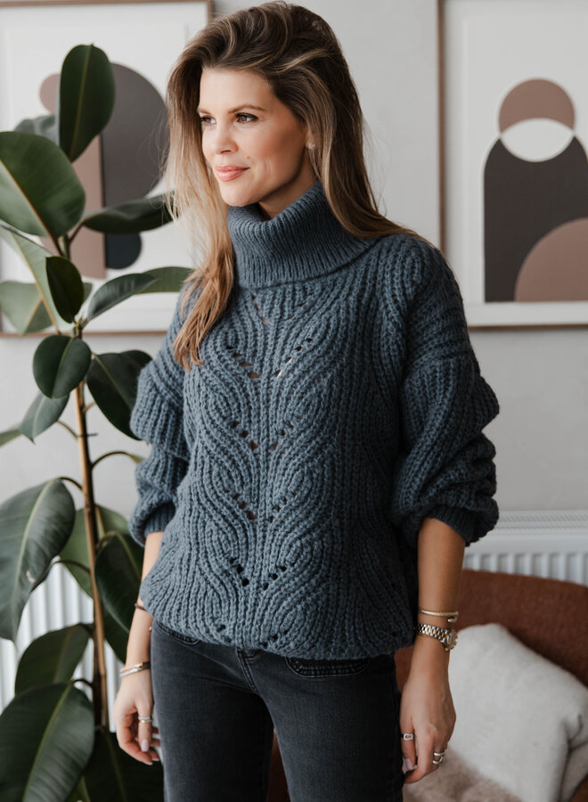 Trui turtleneck brei – Grey