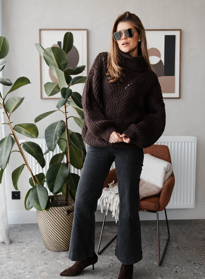 Trui turtleneck brei – Brown