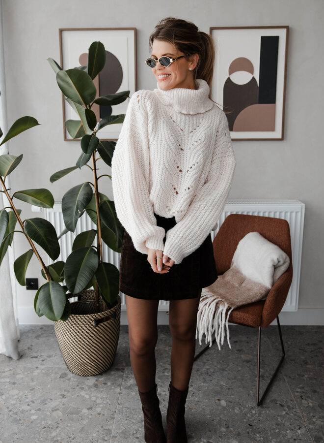 Trui turtleneck brei – Ivory