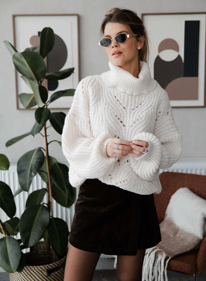 Trui turtleneck brei – Ivory