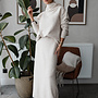 Set knitwear + rok + Sjaal – Beige