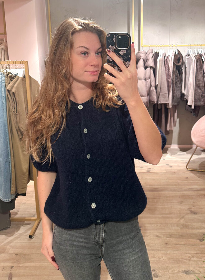 Gilet met een kort mouwtje knitwear – Marine