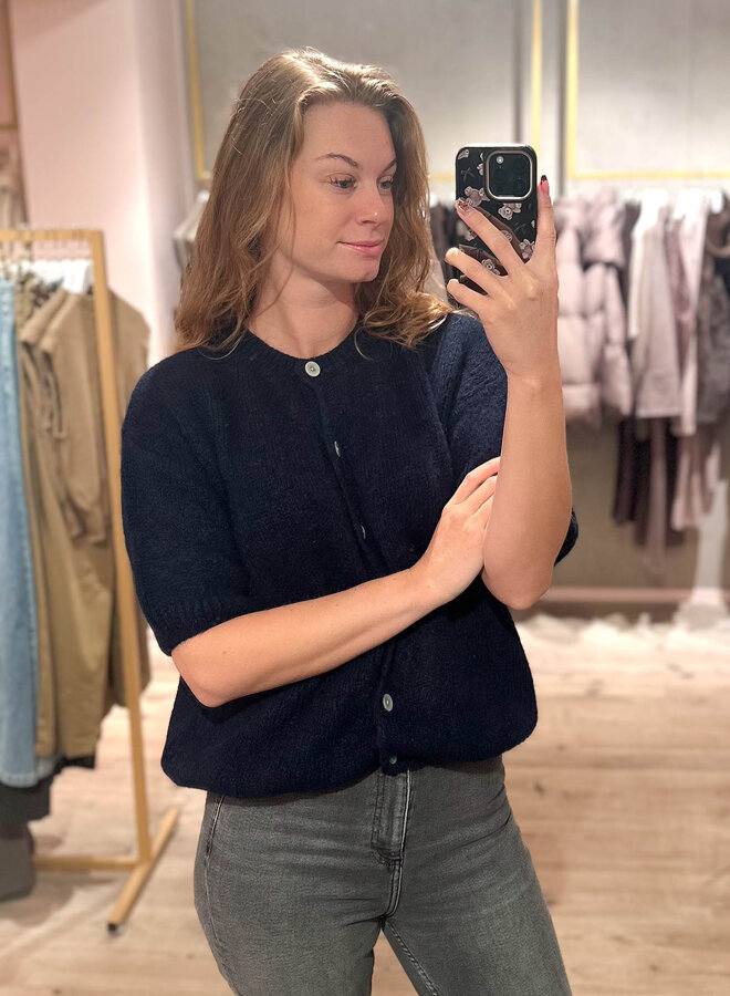 Gilet met een kort mouwtje knitwear – Marine