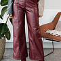 Broek large in simili – Burgundy