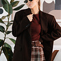 Blazer met open rug split – Coffee