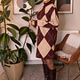 Knitdress met ruit – Bordeaux