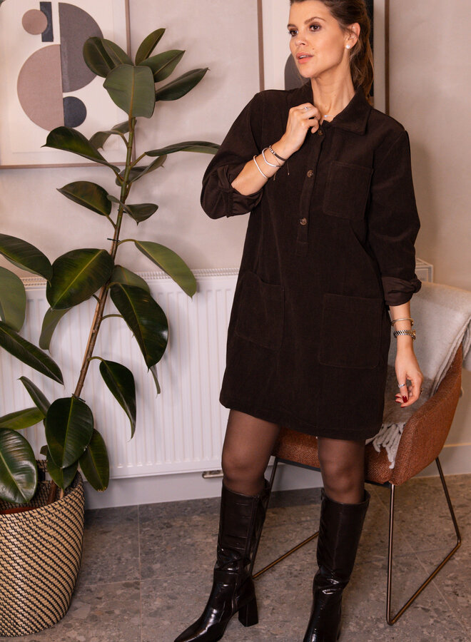 Jurk velours met zakjes – Choco