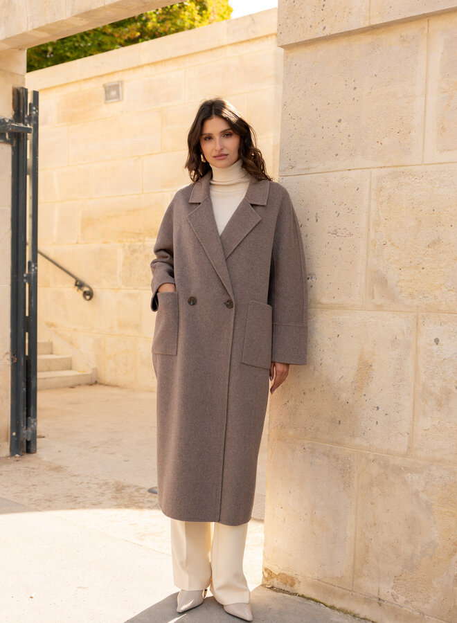 Mantel recht – Taupe