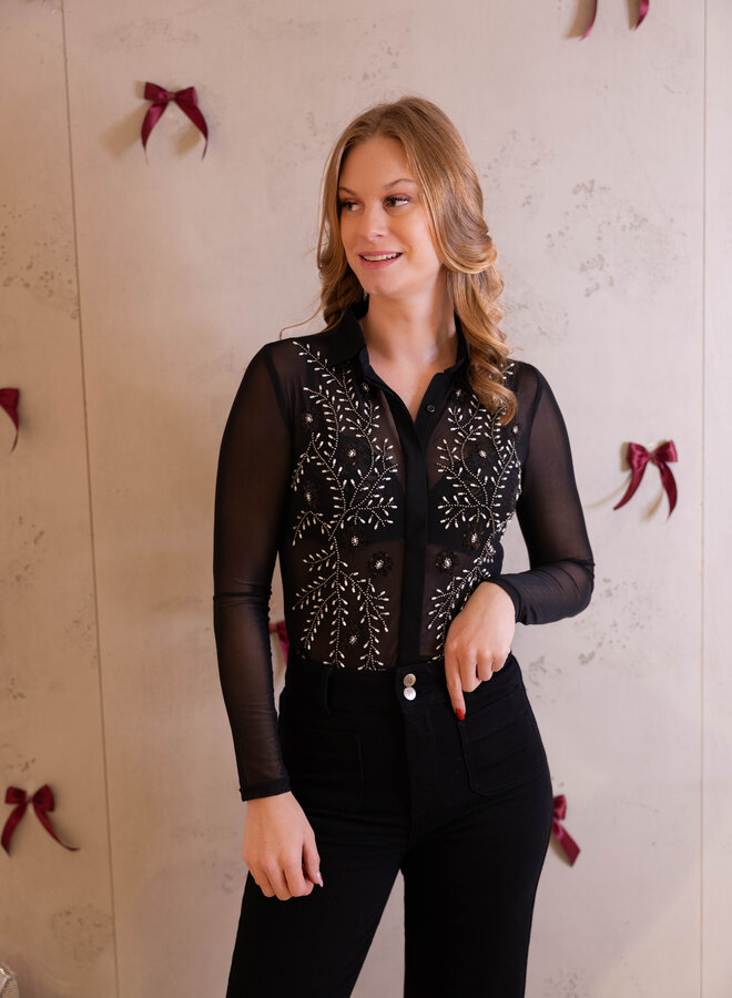 Body Blouse met perle – Black
