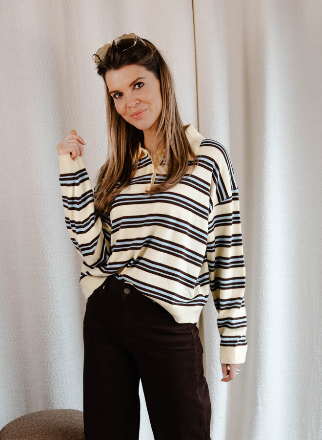 Pauline Polotruitje streepjes – Yellow