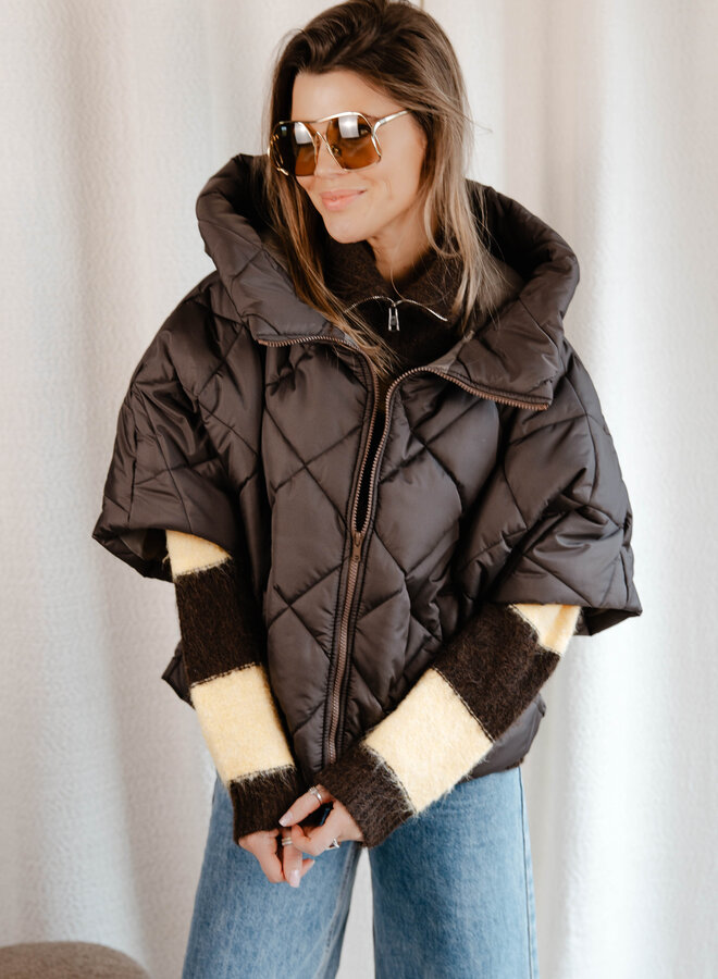 Elodie bodywarmer matlassee – Choco