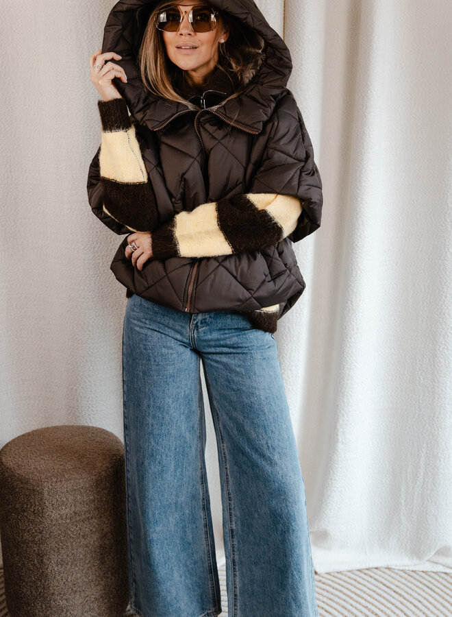 Elodie bodywarmer matlassee – Choco