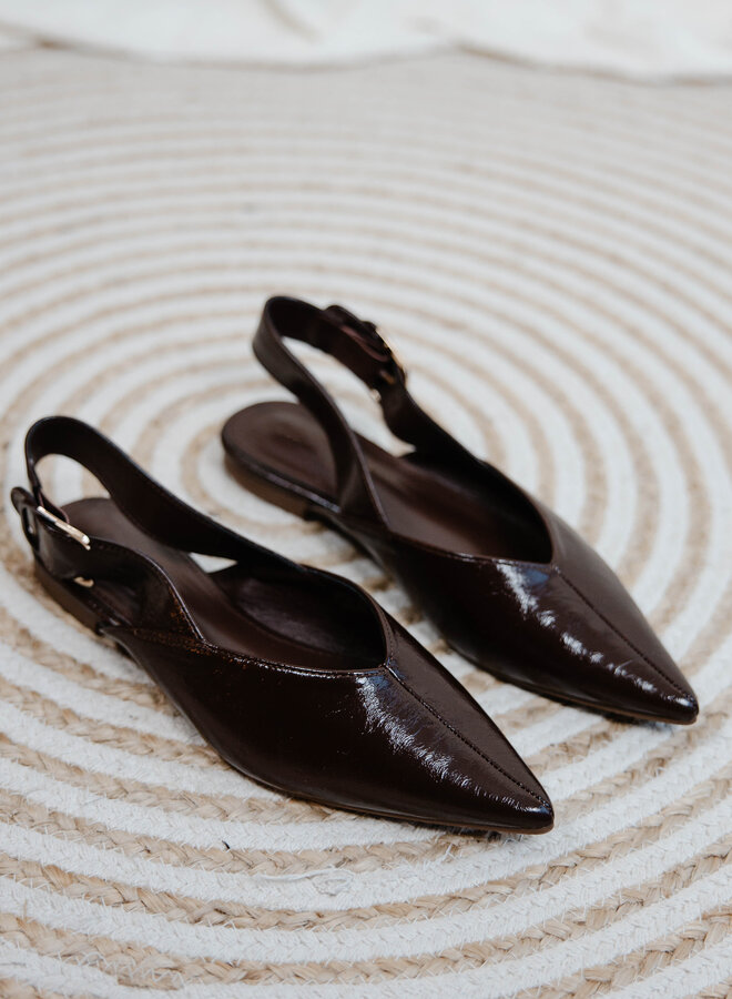 Plat schoentje punt 9732 – Brown