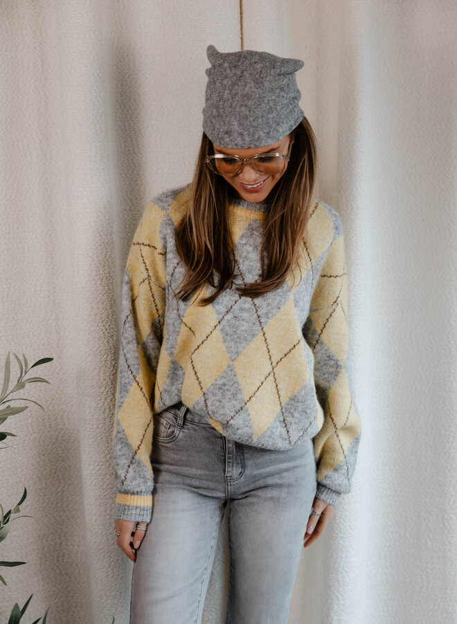 Henriette trui ruitjes – Yellow