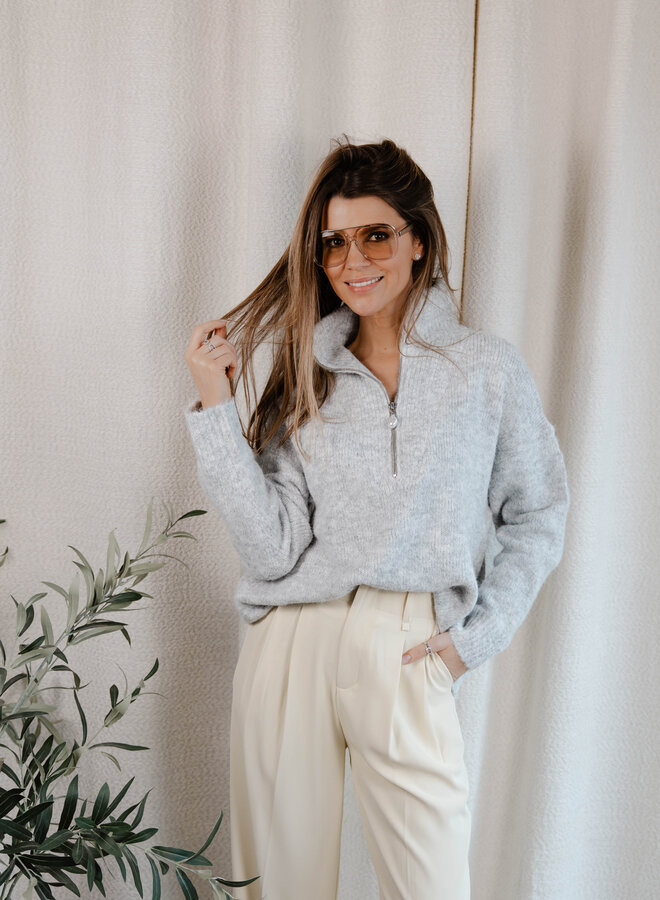 Félice zipper knitwear – Grey