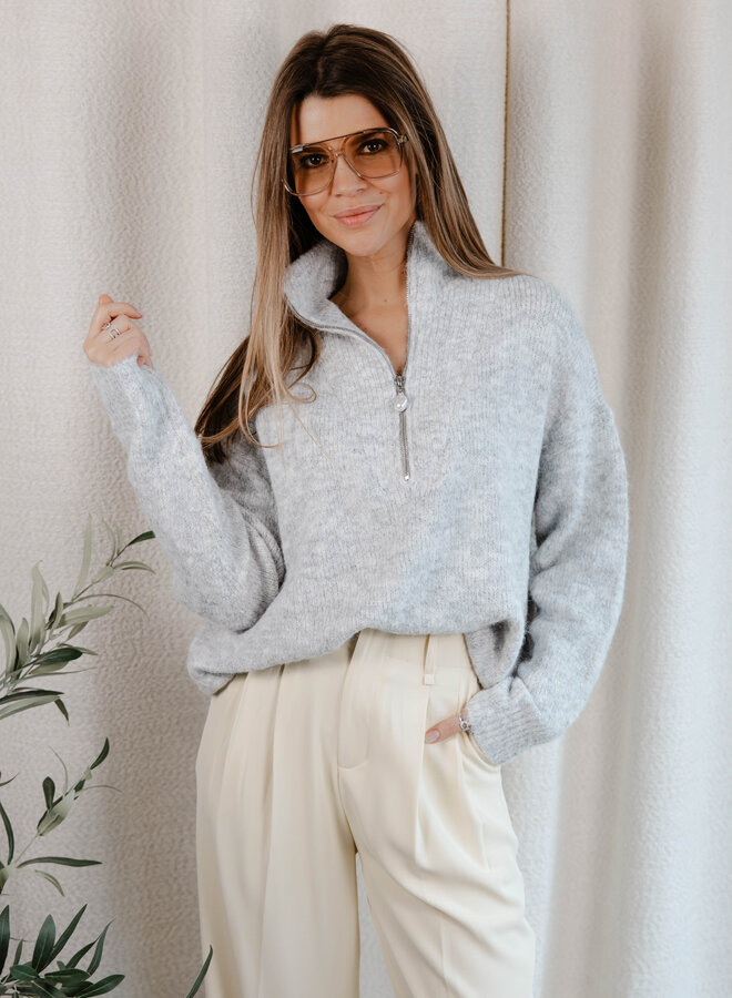 Félice zipper knitwear – Grey