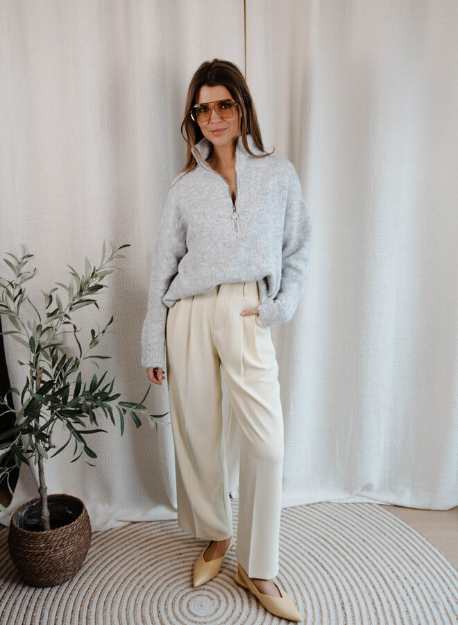 Félice zipper knitwear – Grey